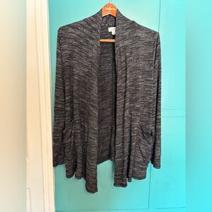 Croft & Barrow Charcoal Open Front Cardigan Size Large